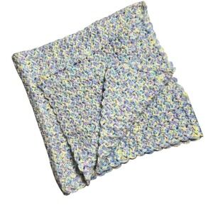 Handmade Crochet Multi-Color Baby Blanket 26"x26" Newborn Nursery Decor